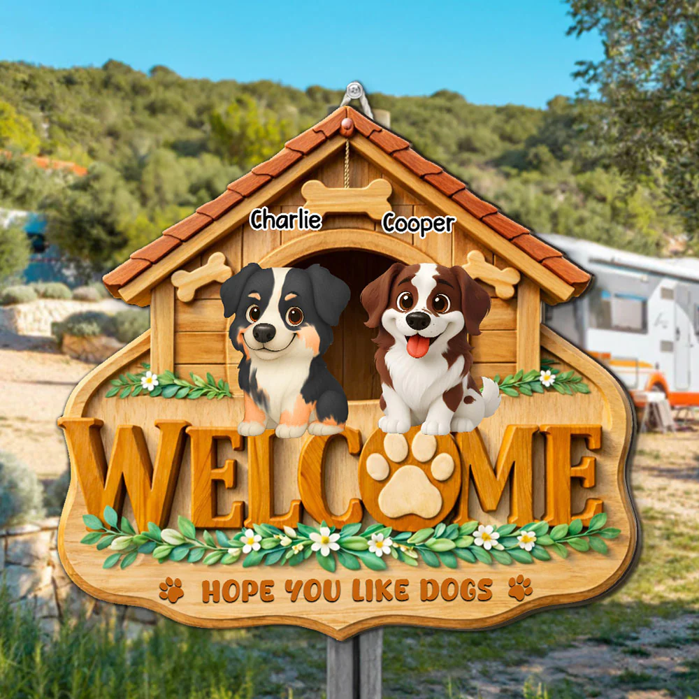 Dog Home Right Here - Personalized Custom Wood Sign - Image 2