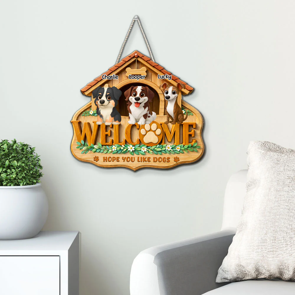 Dog Home Right Here - Personalized Custom Wood Sign - Image 4