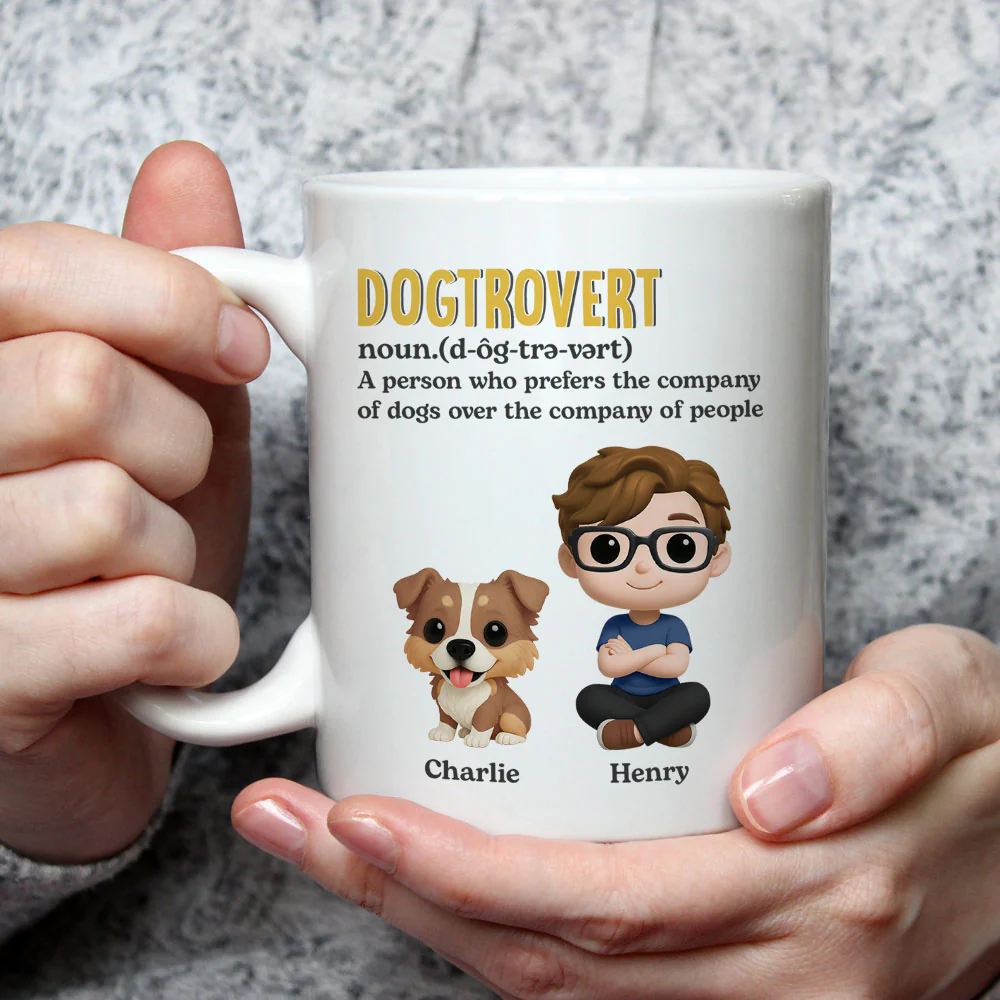 Dog Introvert - Personalized Custom Coffee Mug - Image 2