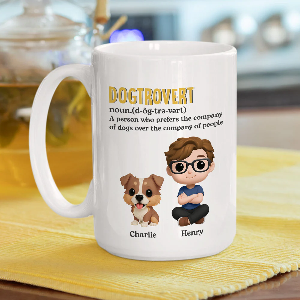 Dog Introvert - Personalized Custom Coffee Mug - Image 4