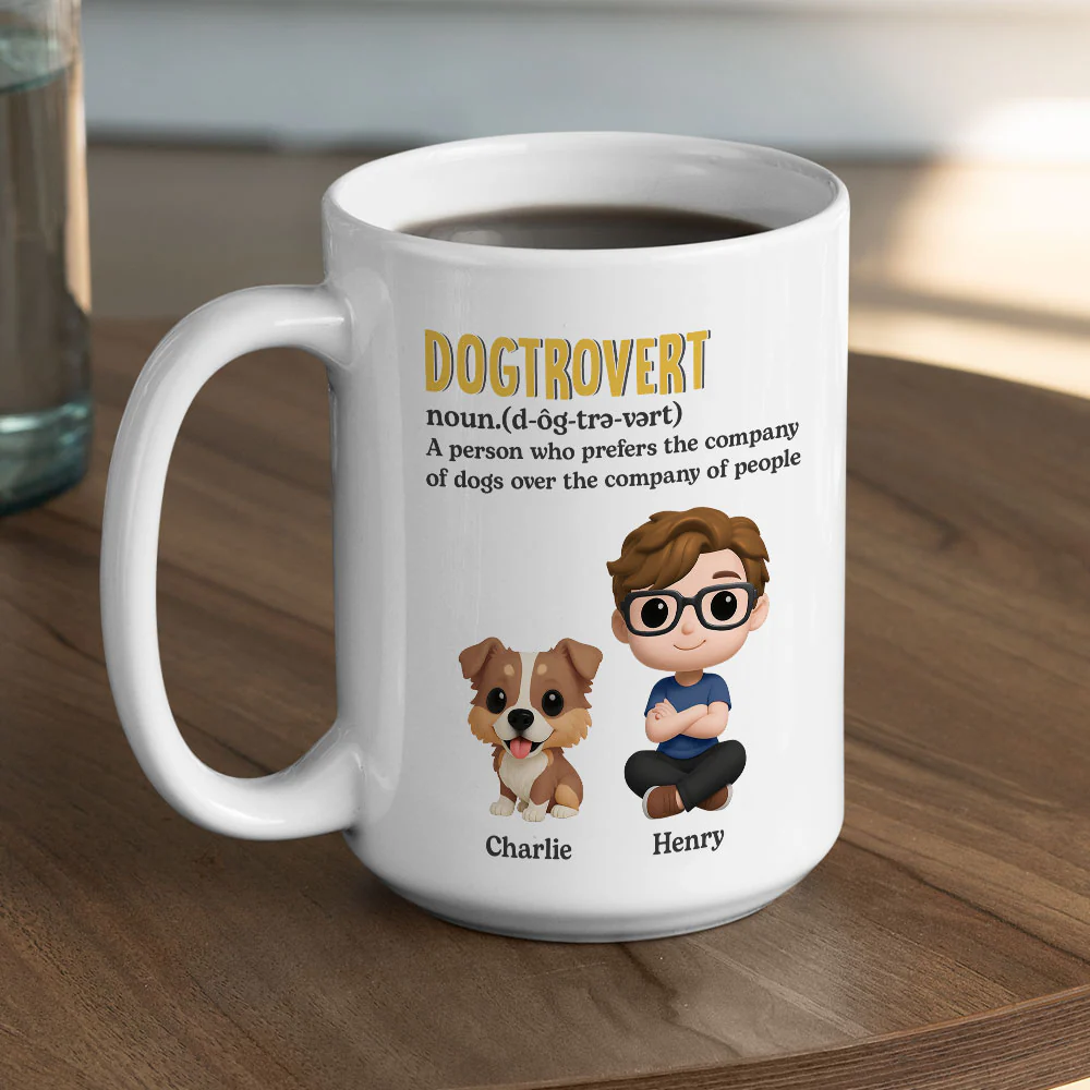 Dog Introvert - Personalized Custom Coffee Mug - Image 5