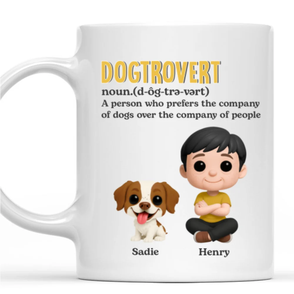 Dog Introvert - Personalized Custom Coffee Mug - Image 7