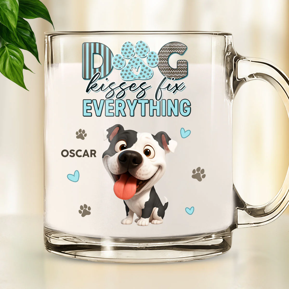 Dog Kisses Above All - Personalized Custom Glass Mug