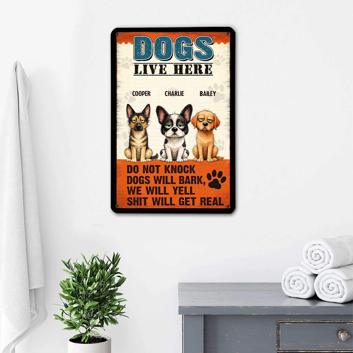 Dog Lives Here - Personalized Custom Metal Sign - Image 4