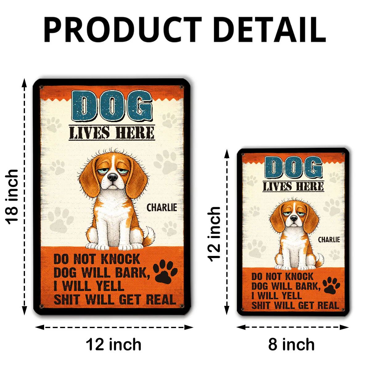 Dog Lives Here - Personalized Custom Metal Sign - Image 5