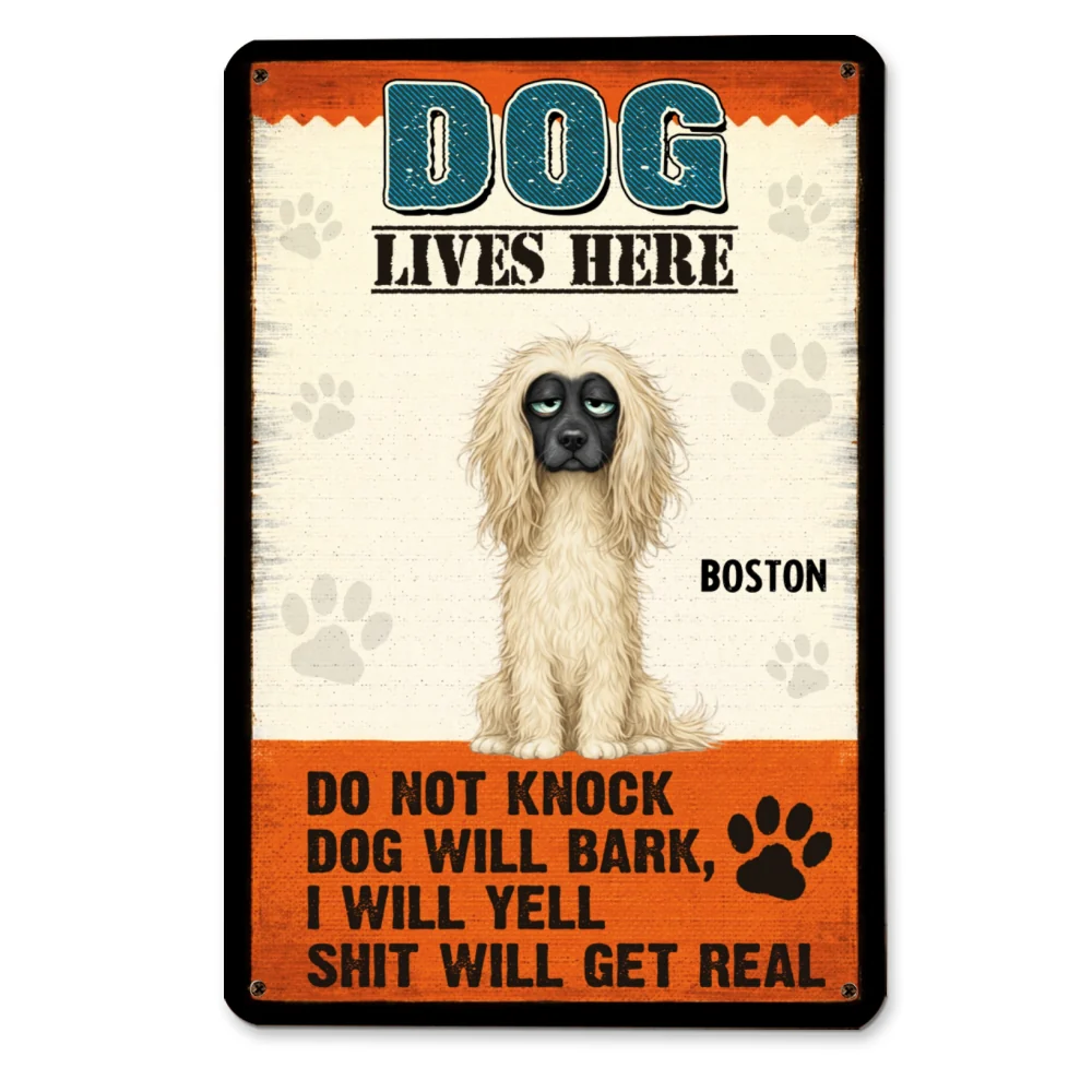 Dog Lives Here - Personalized Custom Metal Sign - Image 6