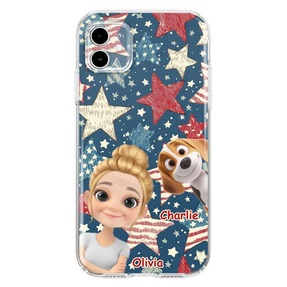 Dog Mom American Star - Personalized Custom Phone Case - Image 10