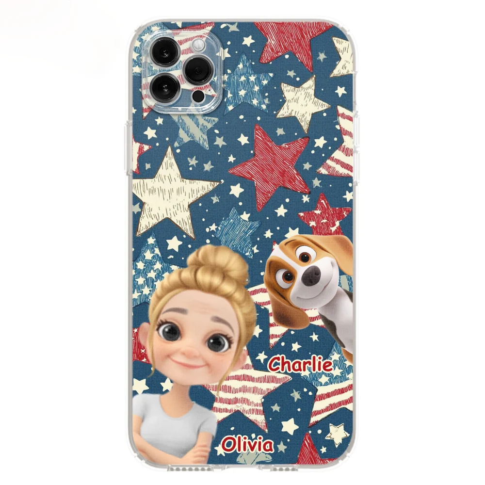 Dog Mom American Star - Personalized Custom Phone Case - Image 11