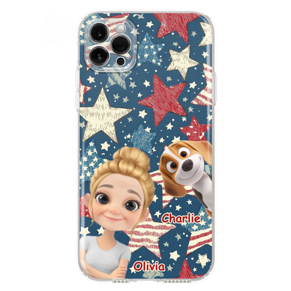 Dog Mom American Star - Personalized Custom Phone Case - Image 14