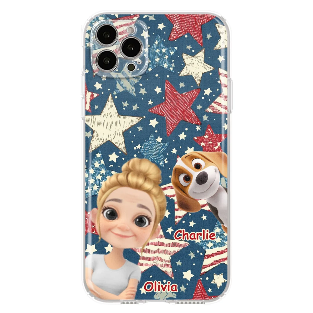 Dog Mom American Star - Personalized Custom Phone Case - Image 15