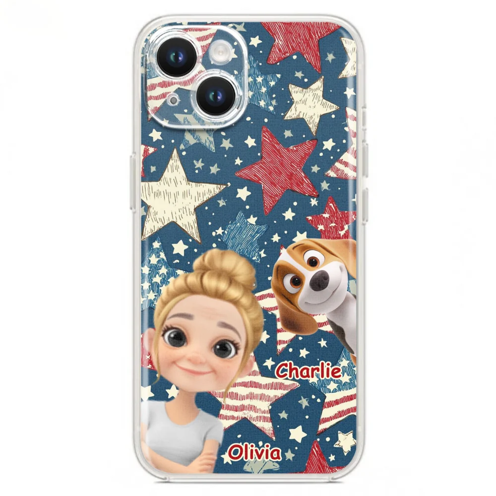 Dog Mom American Star - Personalized Custom Phone Case - Image 16