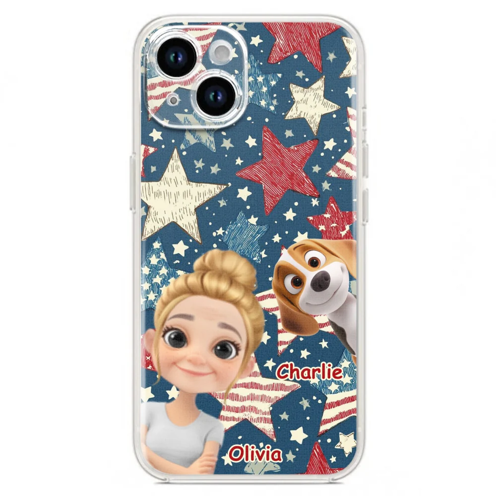 Dog Mom American Star - Personalized Custom Phone Case - Image 17