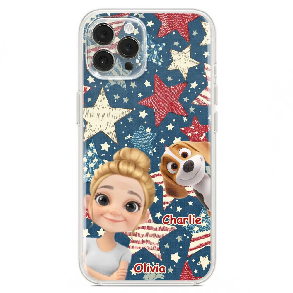 Dog Mom American Star - Personalized Custom Phone Case - Image 18