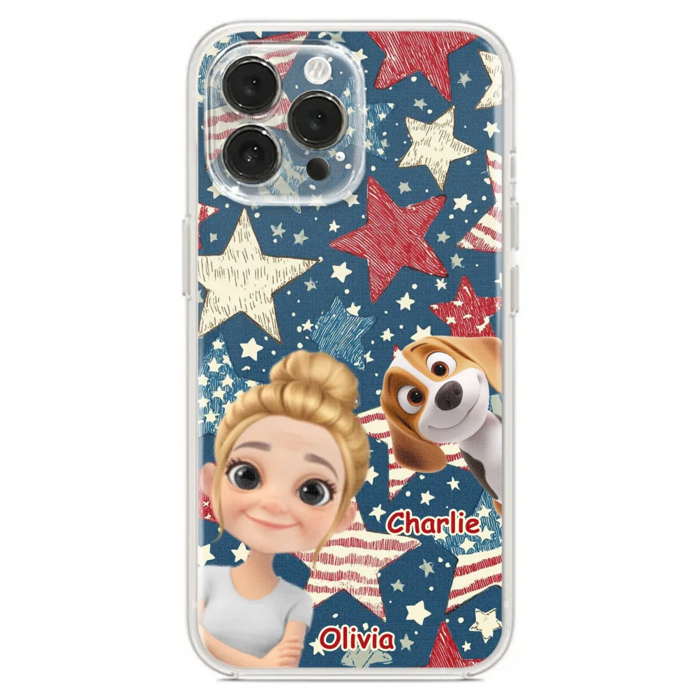 Dog Mom American Star - Personalized Custom Phone Case - Image 19