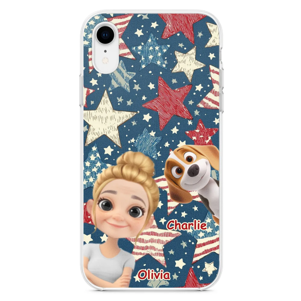 Dog Mom American Star - Personalized Custom Phone Case - Image 22