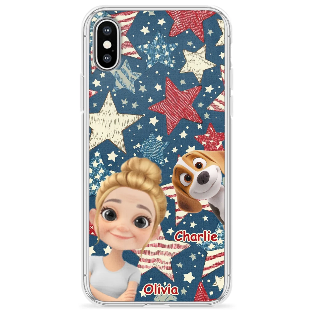 Dog Mom American Star - Personalized Custom Phone Case - Image 24