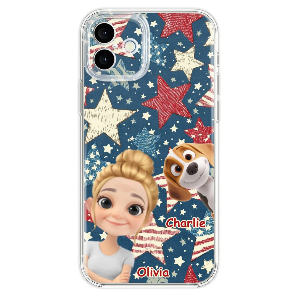 Dog Mom American Star - Personalized Custom Phone Case - Image 27