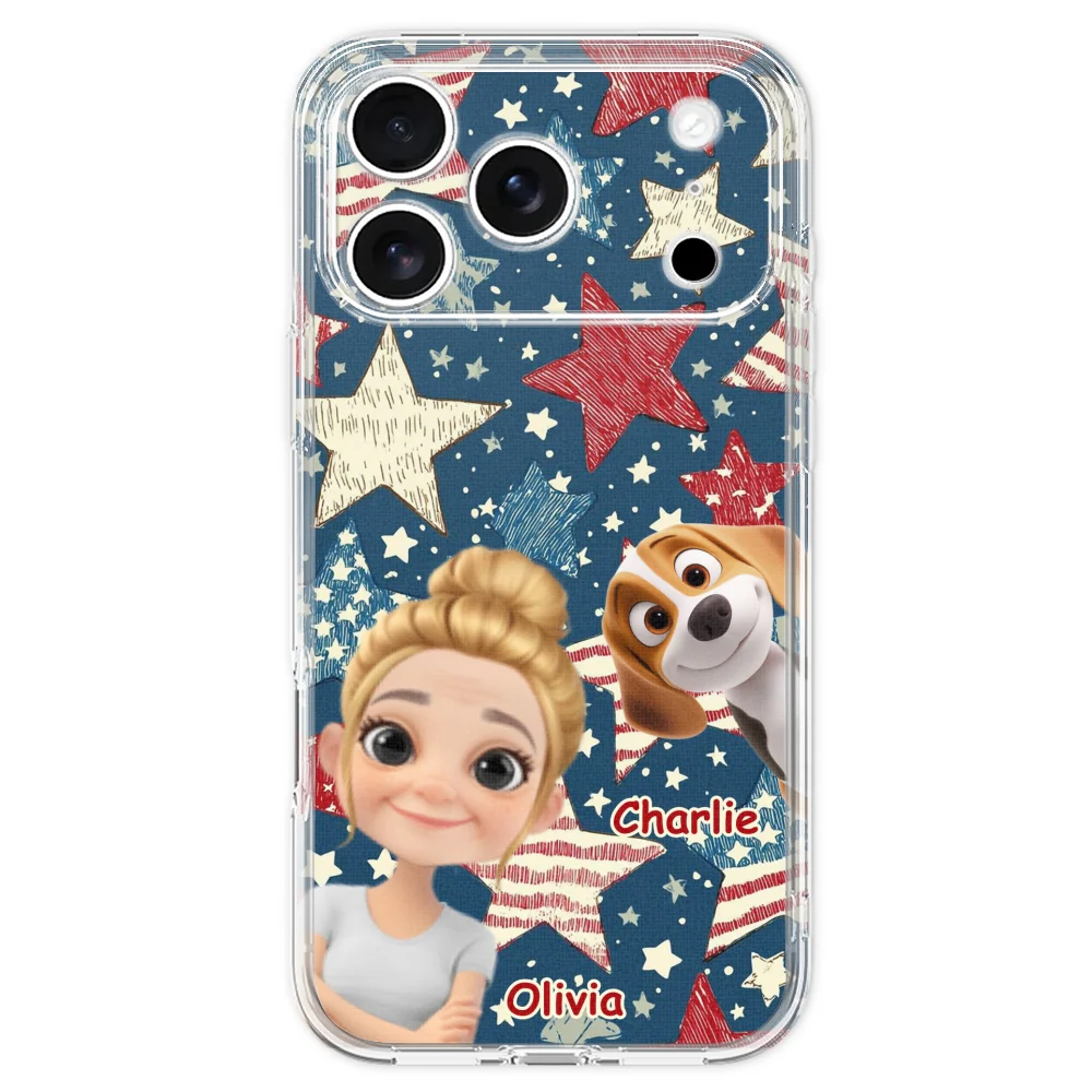 Dog Mom American Star - Personalized Custom Phone Case - Image 29