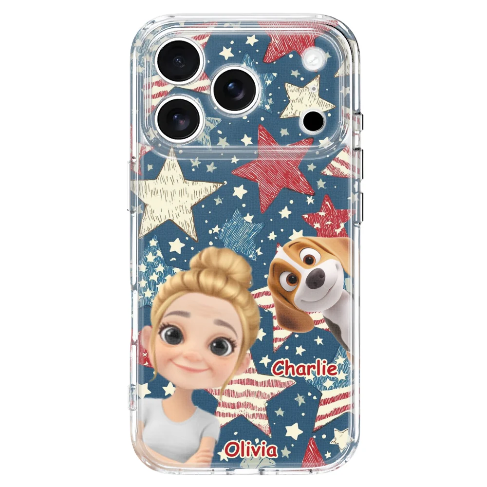 Dog Mom American Star - Personalized Custom Phone Case - Image 30