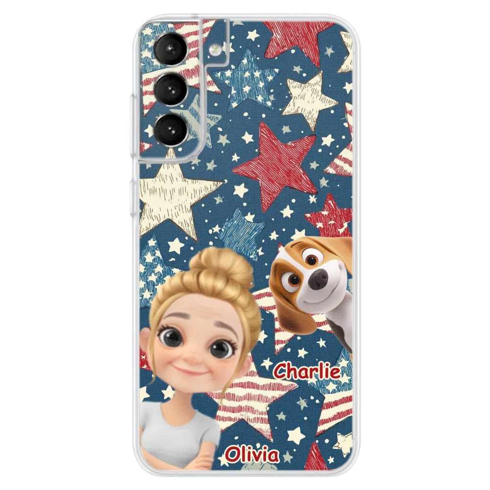 Dog Mom American Star - Personalized Custom Phone Case - Image 31