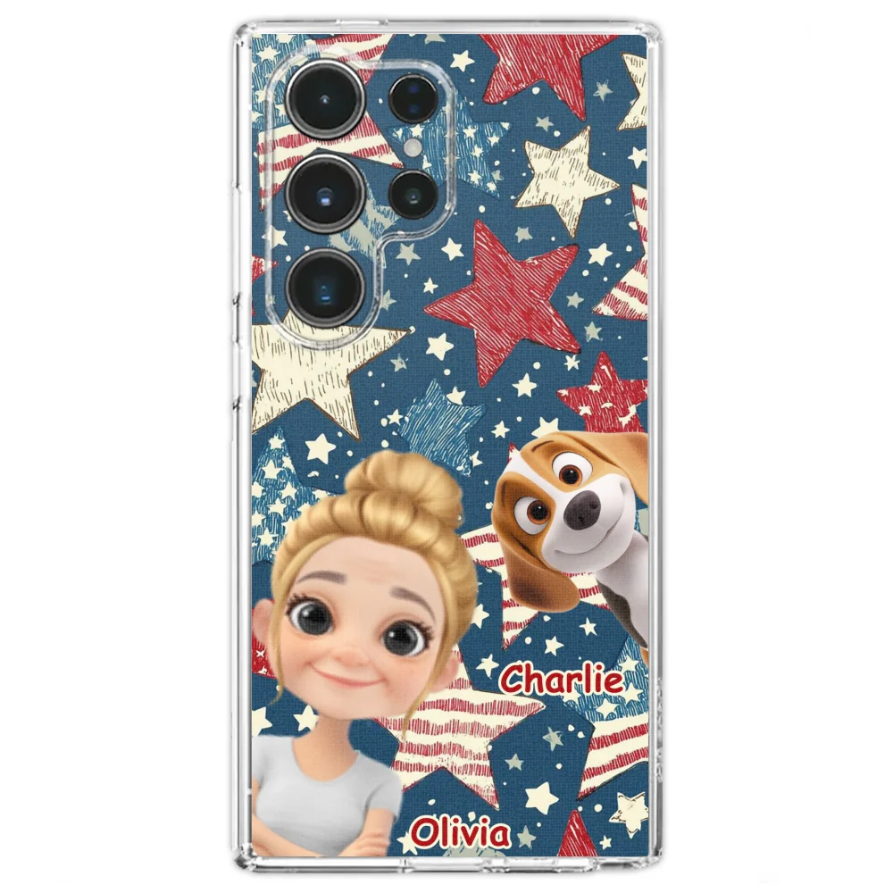 Dog Mom American Star - Personalized Custom Phone Case - Image 32