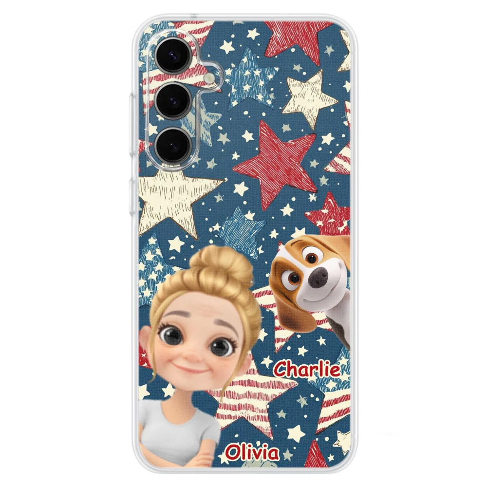 Dog Mom American Star - Personalized Custom Phone Case - Image 33