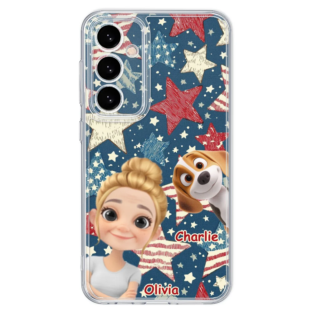 Dog Mom American Star - Personalized Custom Phone Case - Image 34