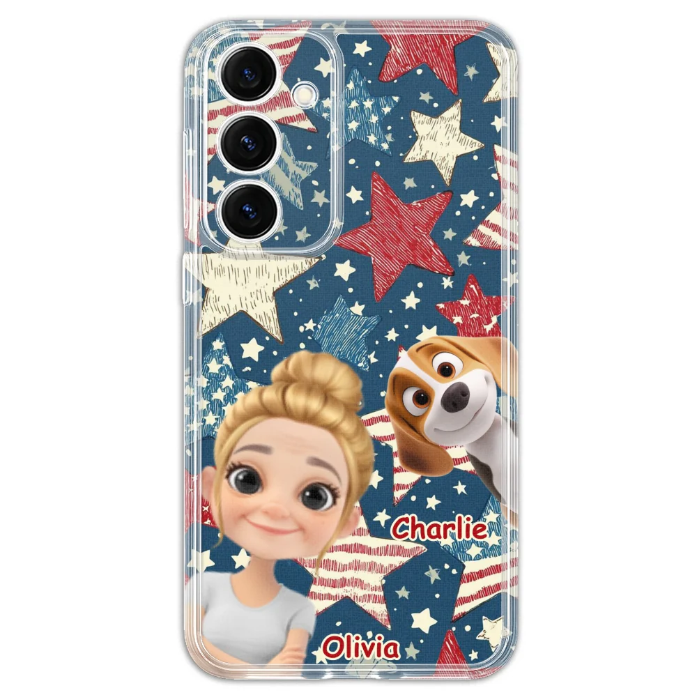 Dog Mom American Star - Personalized Custom Phone Case - Image 36