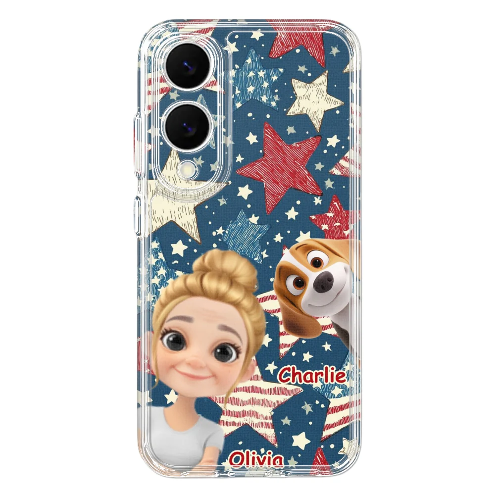 Dog Mom American Star - Personalized Custom Phone Case - Image 37