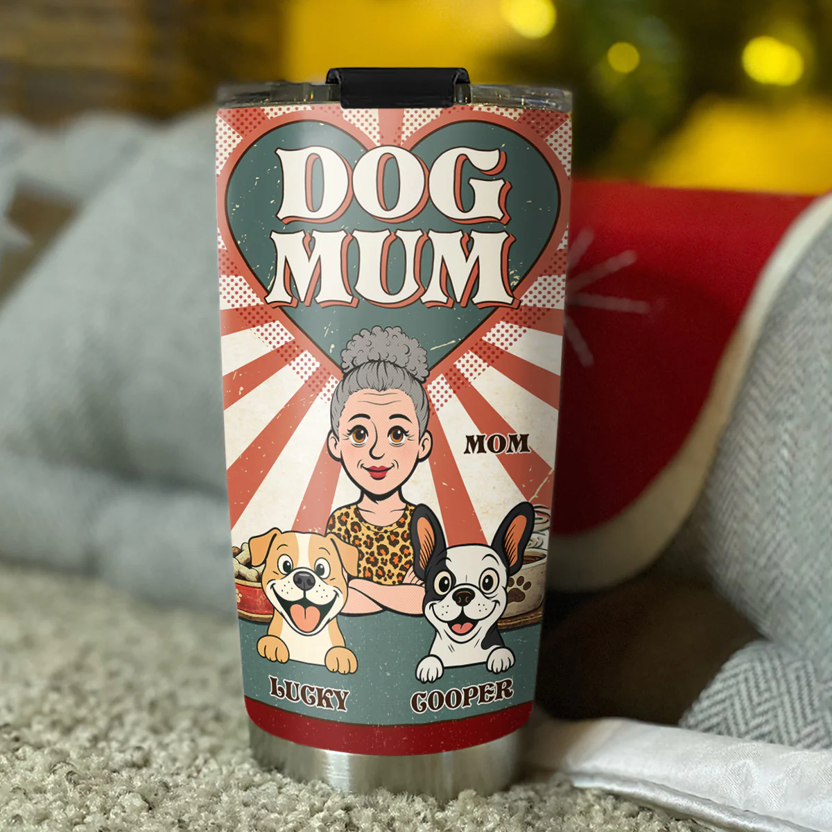 Dog Mom And Her Dogs - Personalized Custom Tumbler - Image 2