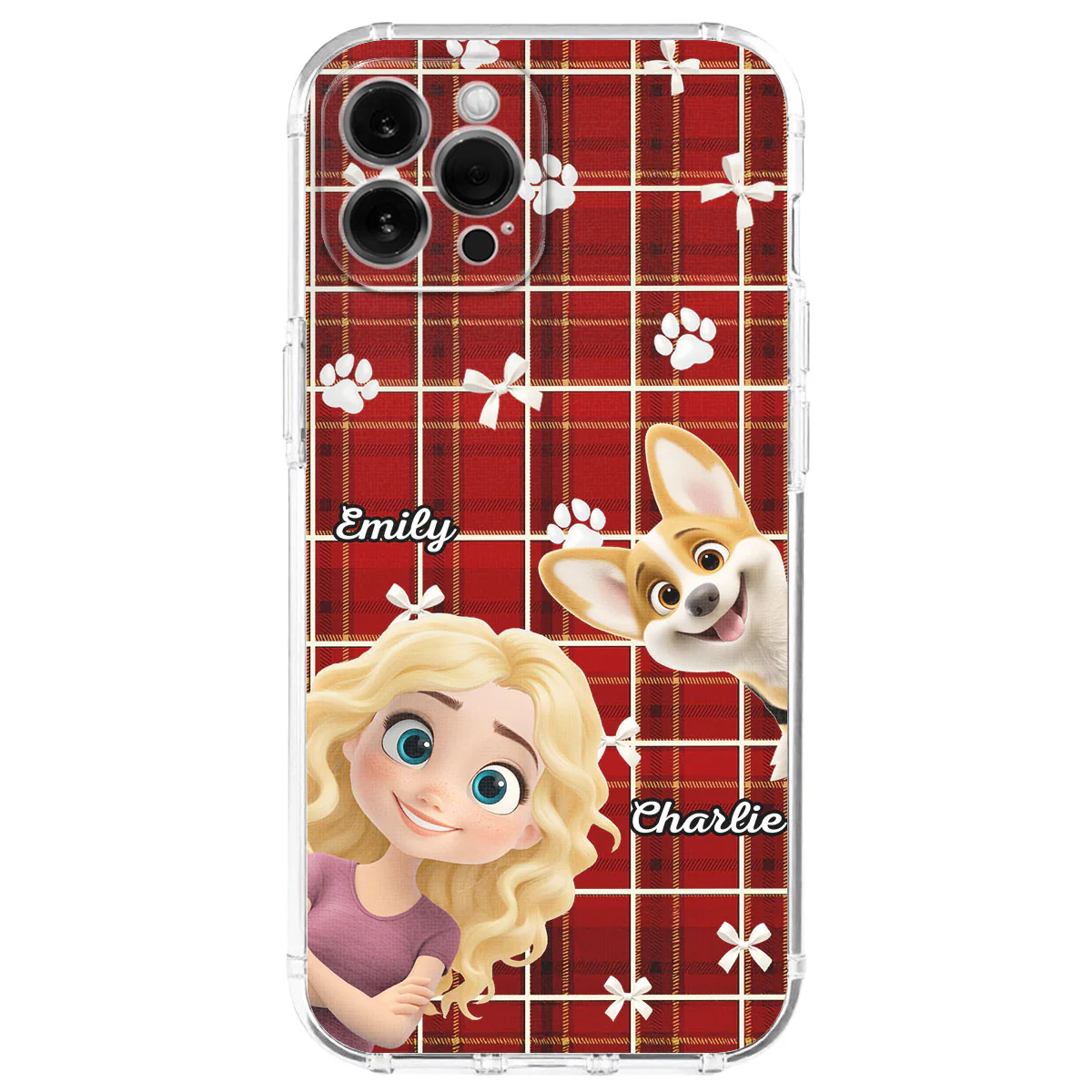 Dog Mom Bow Paw - Personalized Custom Phone Case