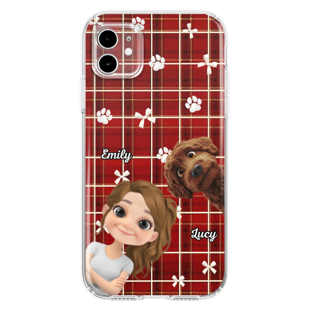 Dog Mom Bow Paw - Personalized Custom Phone Case - Image 10