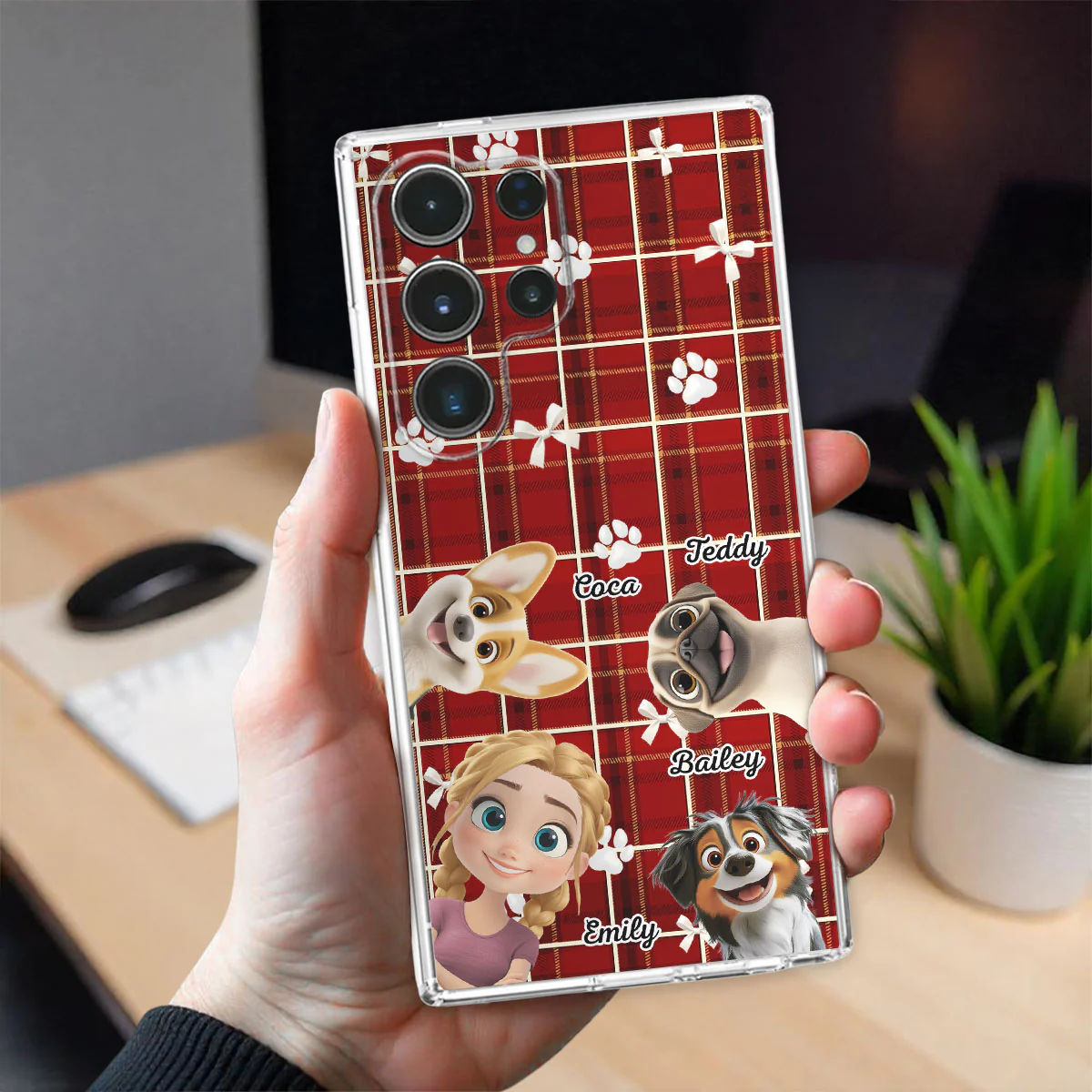 Dog Mom Bow Paw - Personalized Custom Phone Case - Image 27