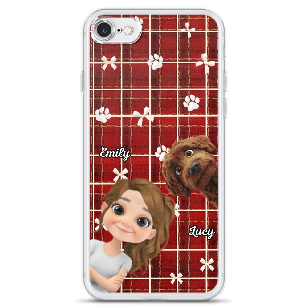 Dog Mom Bow Paw - Personalized Custom Phone Case - Image 5