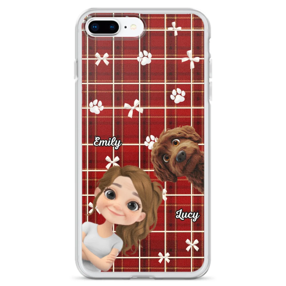 Dog Mom Bow Paw - Personalized Custom Phone Case - Image 6