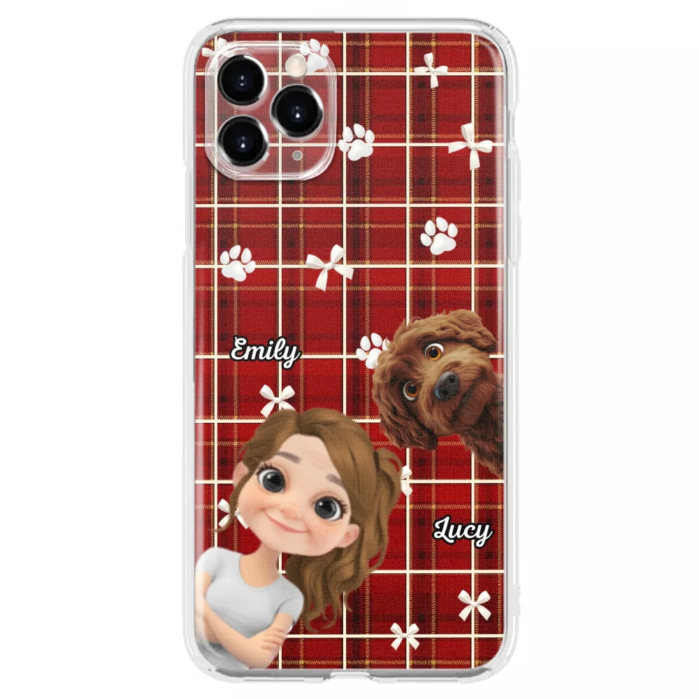 Dog Mom Bow Paw - Personalized Custom Phone Case - Image 9