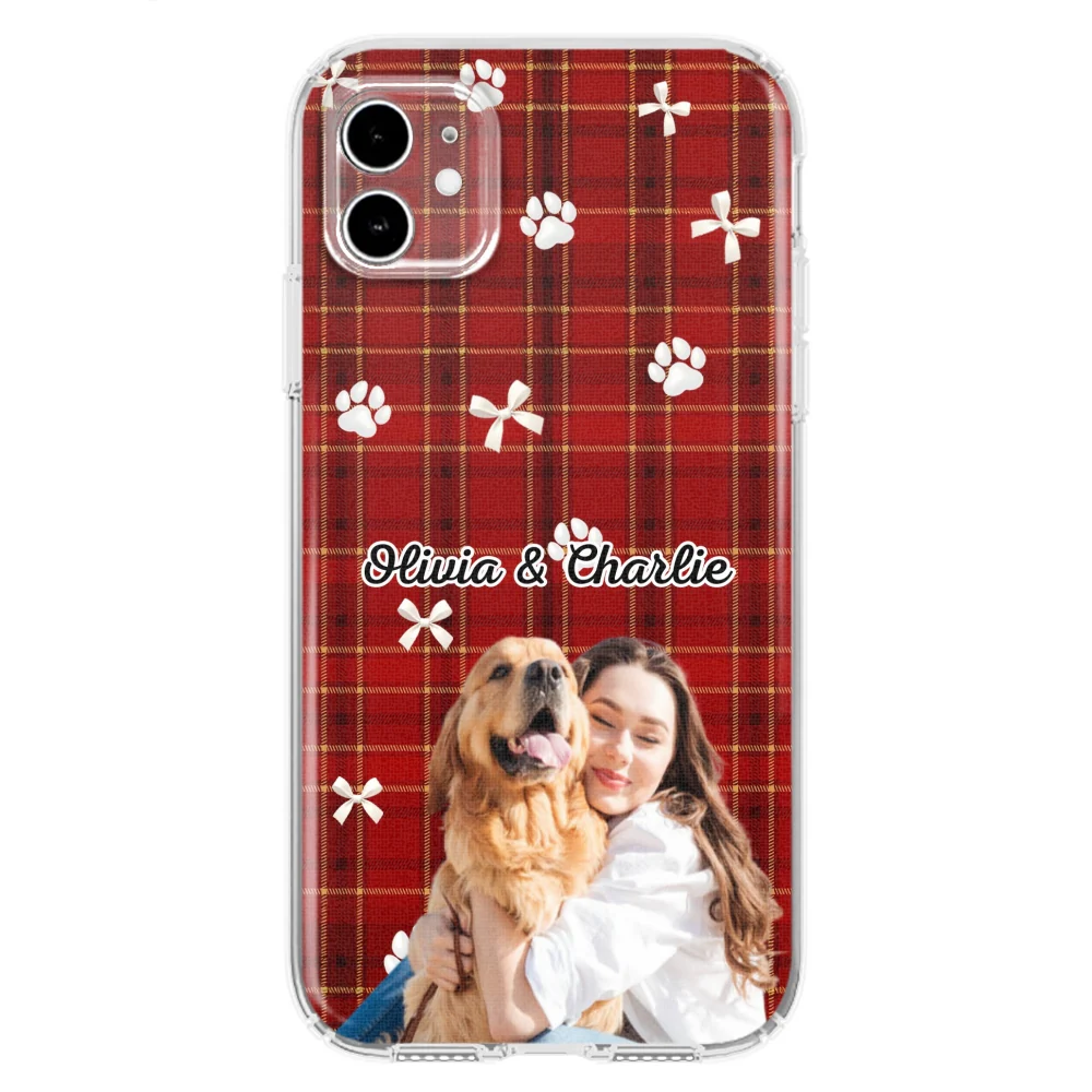 Dog Mom Bow Paw Photo - Personalized Custom Phone Case - Image 5