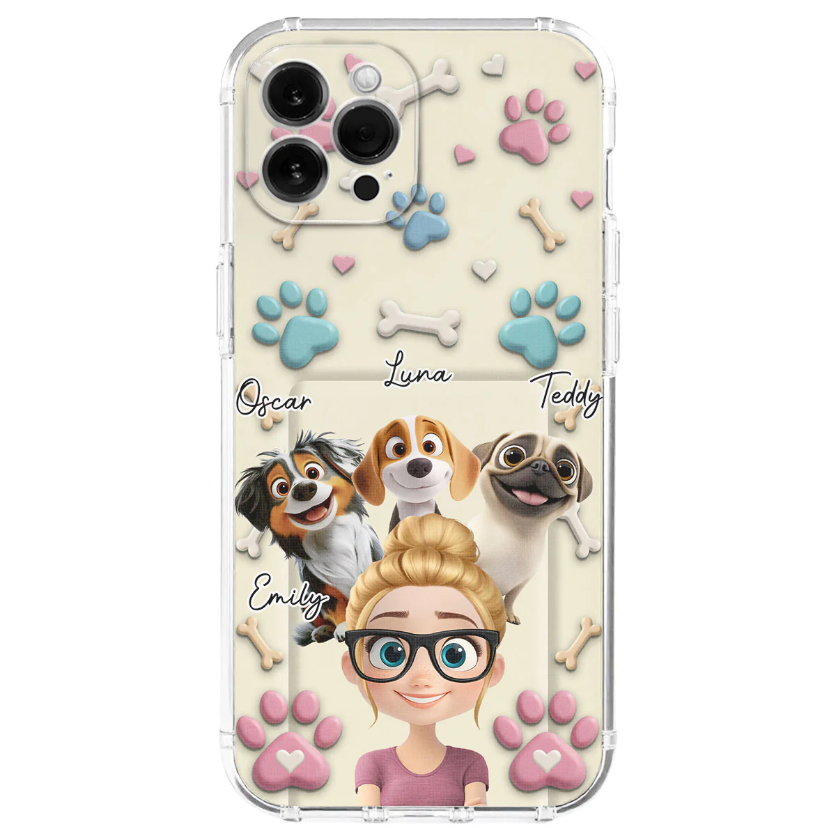 Dog Mom Cartoon - Personalized Custom 3D Effect Phone Case