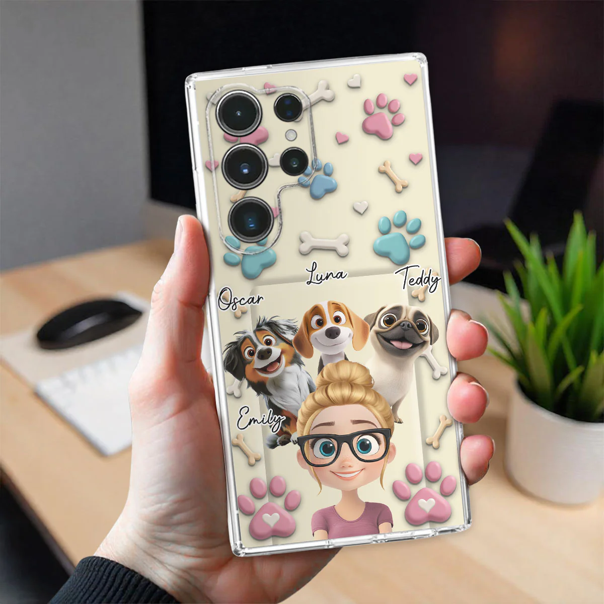 Dog Mom Cartoon - Personalized Custom 3D Effect Phone Case - Image 4