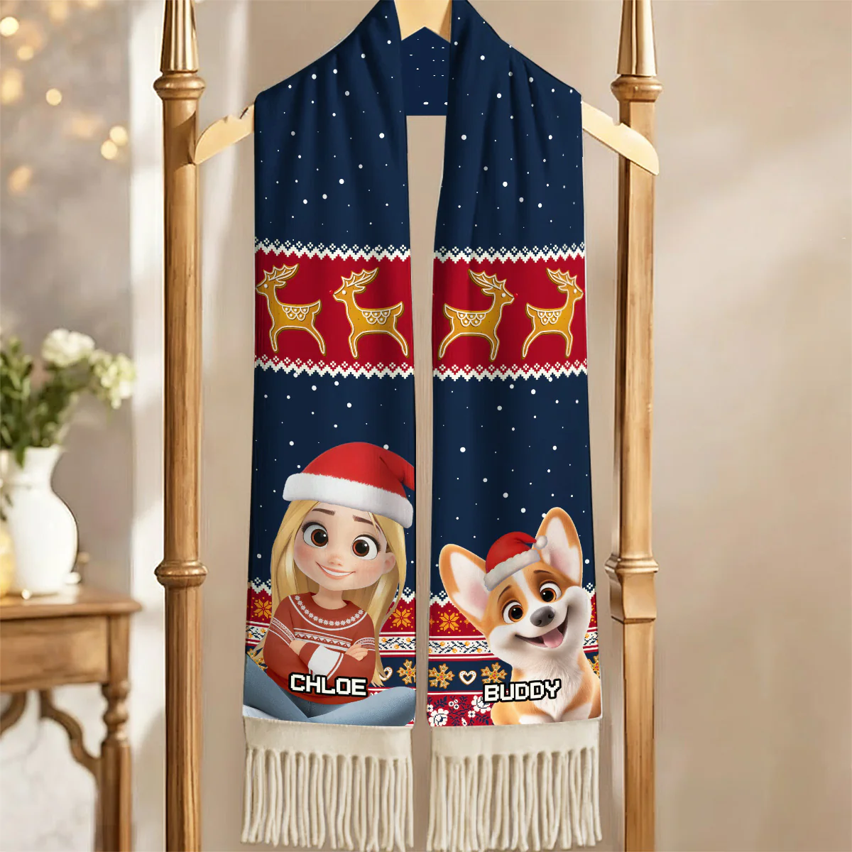 Dog Mom Christmas - Personalized Custom Scarf