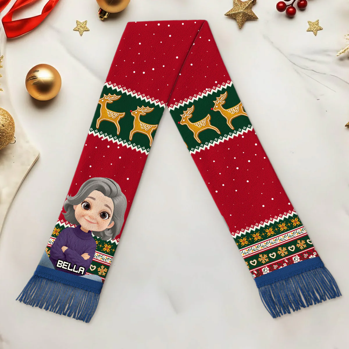 Dog Mom Christmas - Personalized Custom Scarf - Image 2