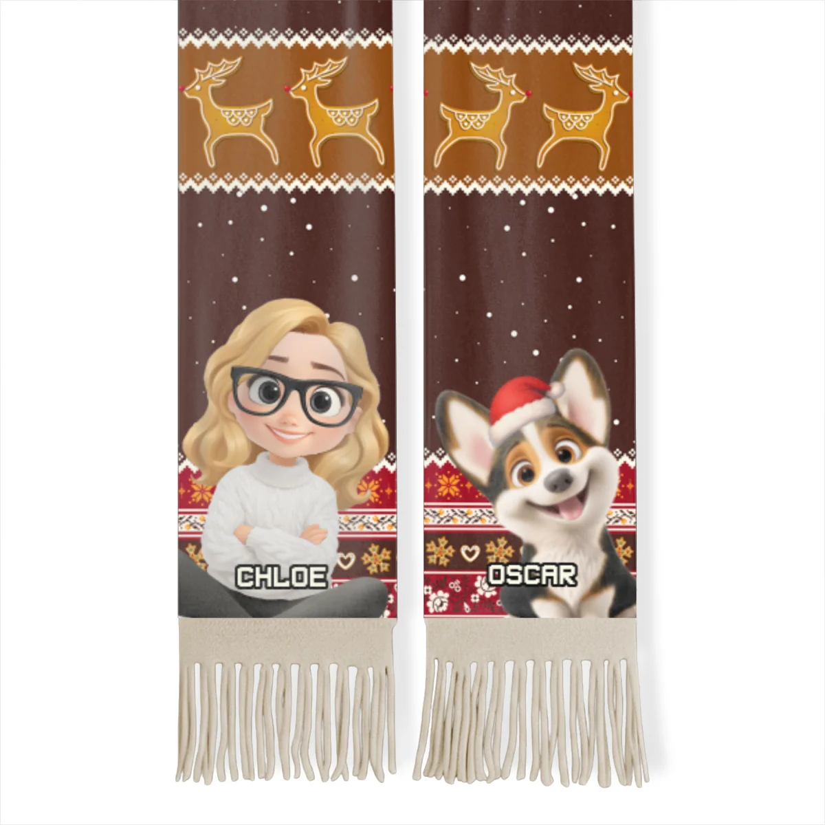 Dog Mom Christmas - Personalized Custom Scarf - Image 7