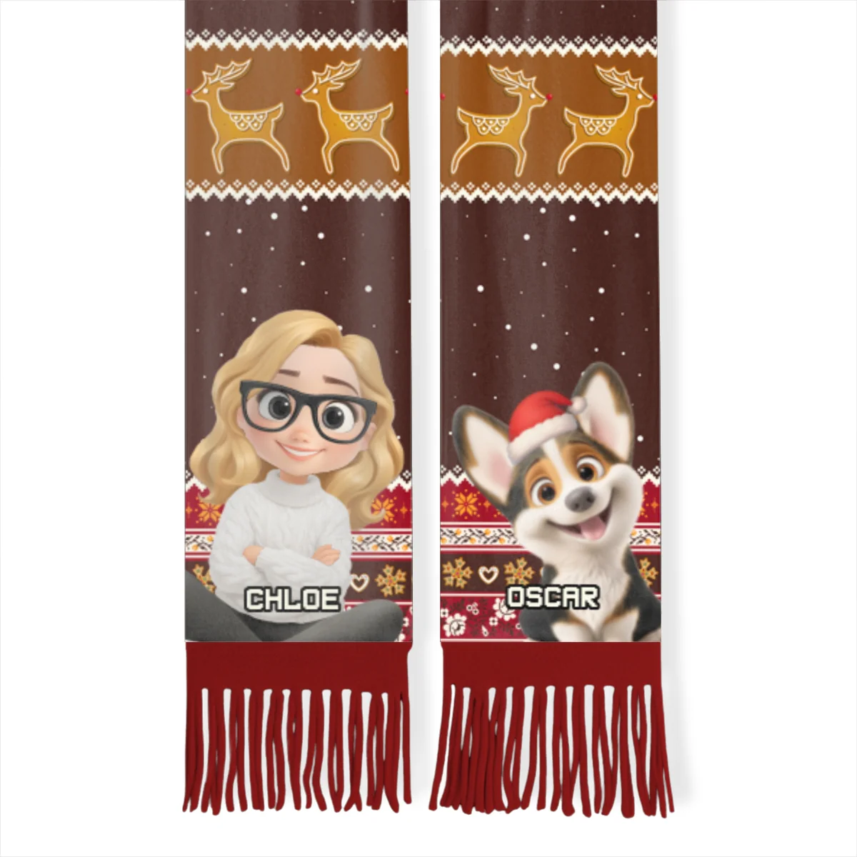 Dog Mom Christmas - Personalized Custom Scarf - Image 8