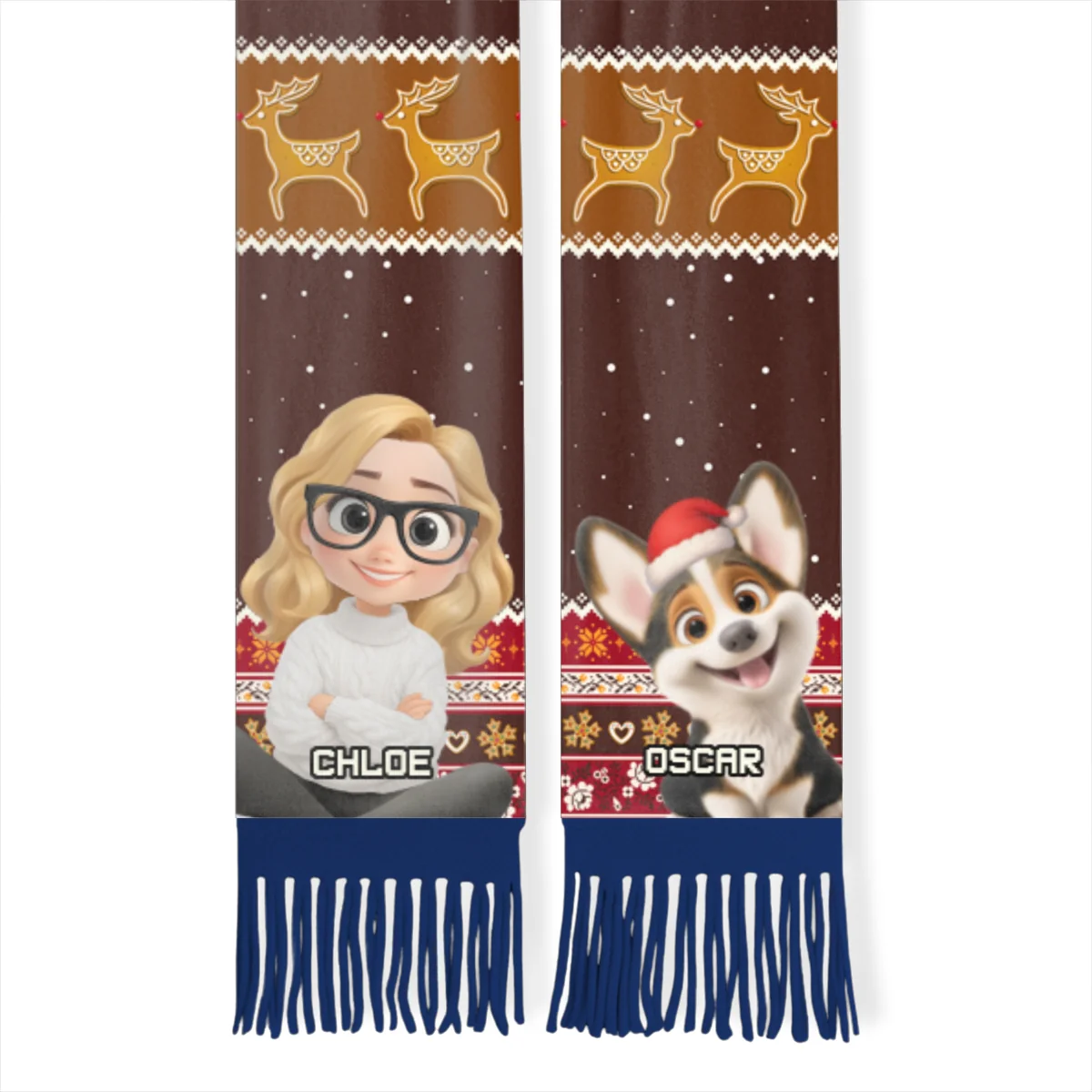 Dog Mom Christmas - Personalized Custom Scarf - Image 9