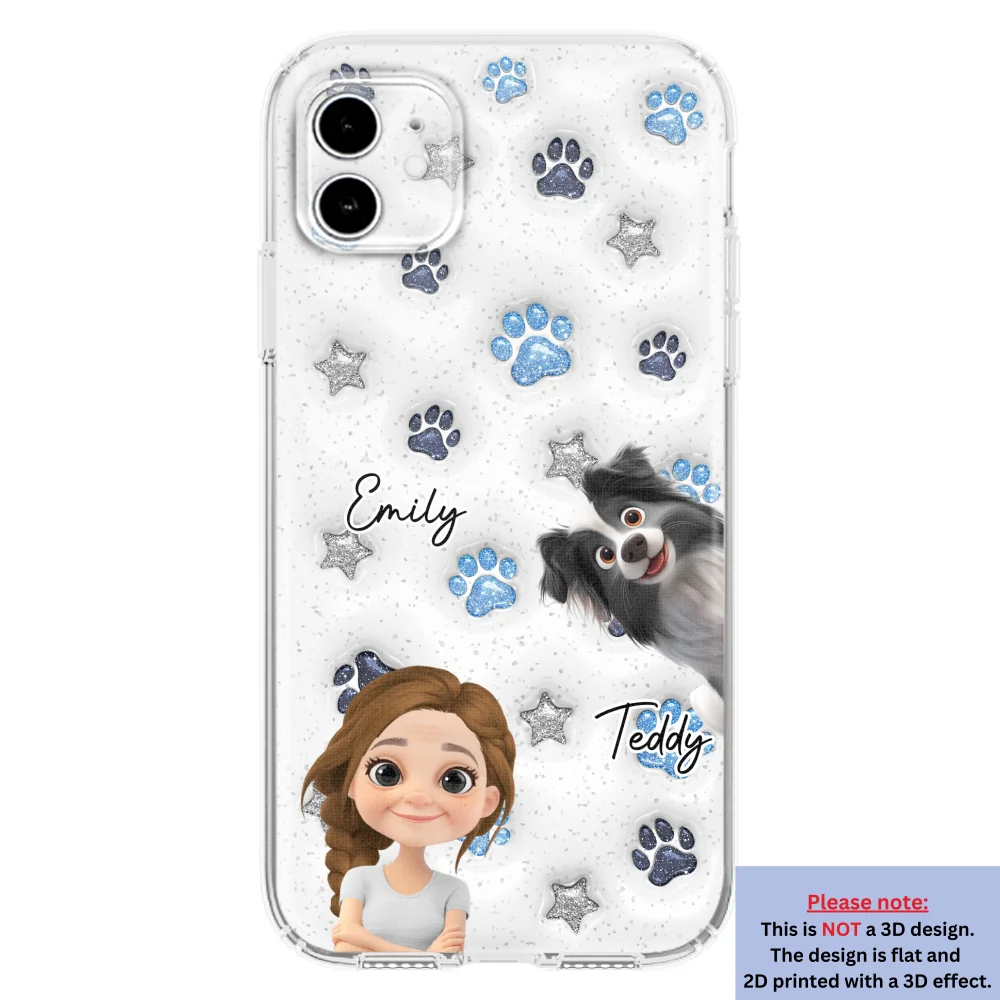 Dog Mom Dad Blue Star - Personalized Custom 3D Inflated Effect Phone Case - Image 11