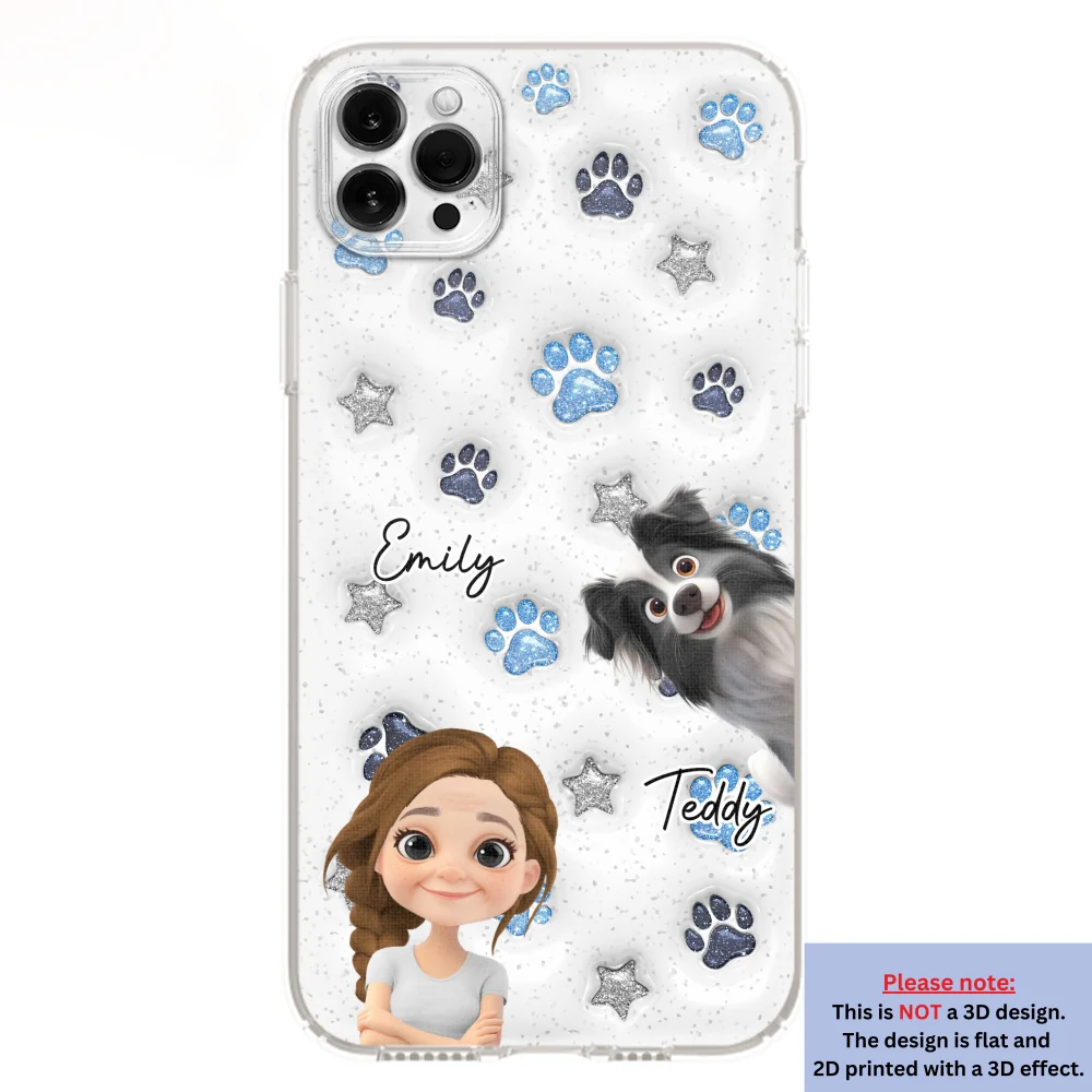 Dog Mom Dad Blue Star - Personalized Custom 3D Inflated Effect Phone Case - Image 12