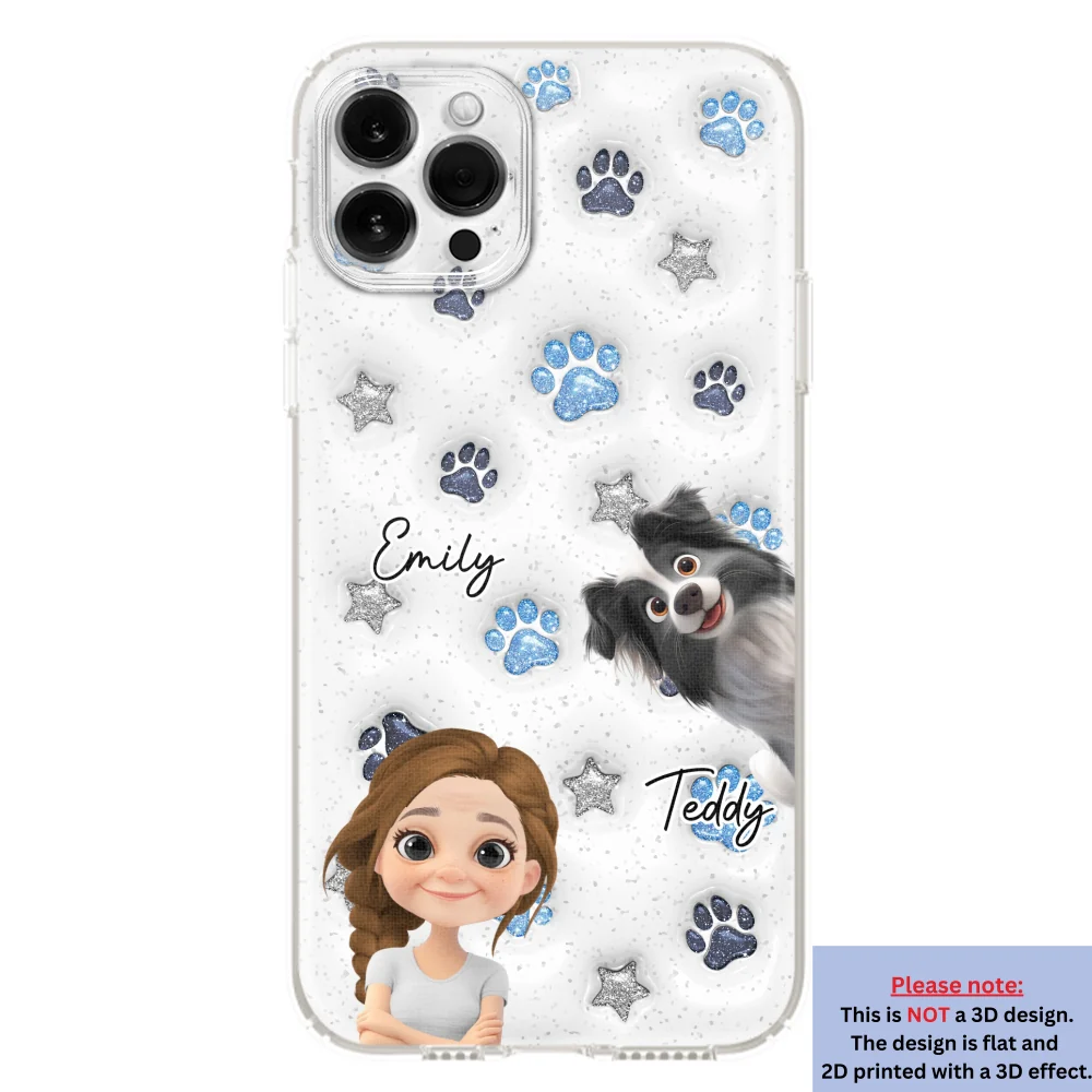 Dog Mom Dad Blue Star - Personalized Custom 3D Inflated Effect Phone Case - Image 13