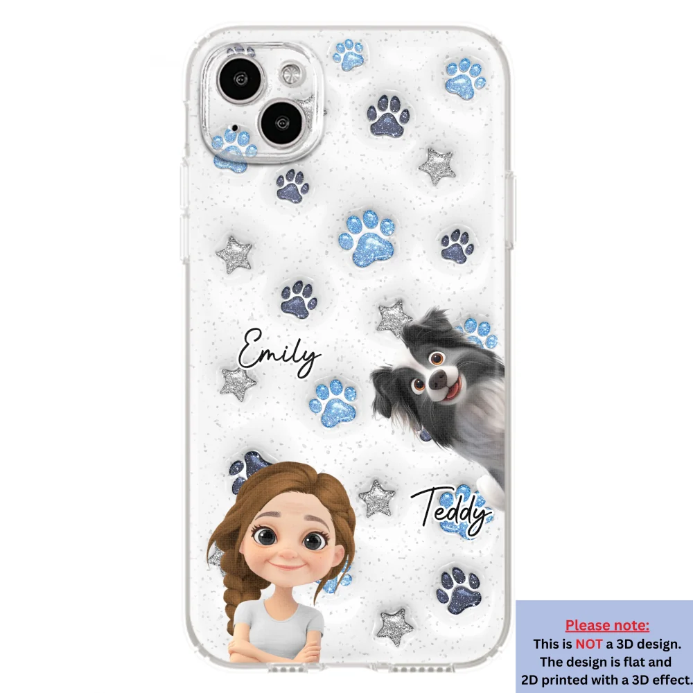 Dog Mom Dad Blue Star - Personalized Custom 3D Inflated Effect Phone Case - Image 14
