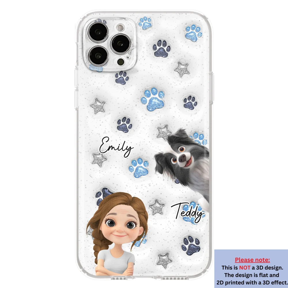Dog Mom Dad Blue Star - Personalized Custom 3D Inflated Effect Phone Case - Image 16