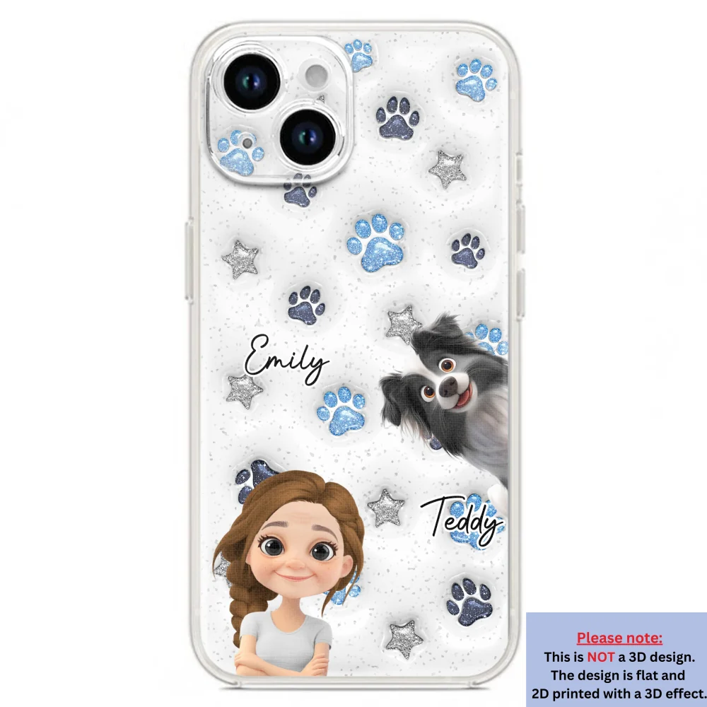 Dog Mom Dad Blue Star - Personalized Custom 3D Inflated Effect Phone Case - Image 18